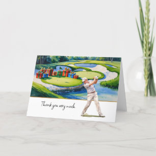 Golf Kerstmis thema voor golfer dank u geschenken Bedankkaart