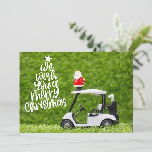 Golf Kerstmis thema voor golfer Feestdagenkaart (Staand voorkant)
