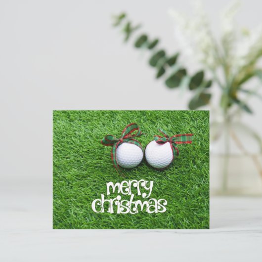 Golf Kerstmis thema voor golfer Feestdagenkaart (Staand voorkant)