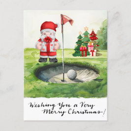 Golf Kerstmis thema voor golfer op cursus Feestdagenkaart