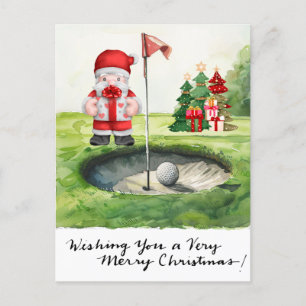 Golf Kerstmis thema voor golfer op cursus Feestdagenkaart