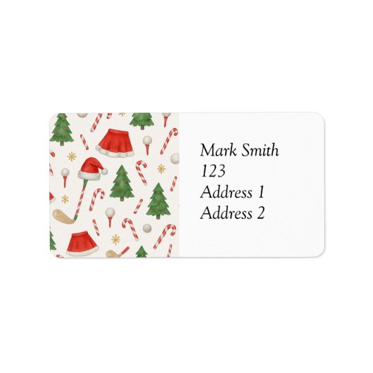 Golf Kerstmis thema voor vrouwelijke golfer Etiket (Voorkant)