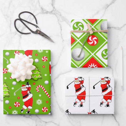 Golf Kerstmis Vakantie Cadeauverpakking Papier Inpakpapier Vel (Voorkant)