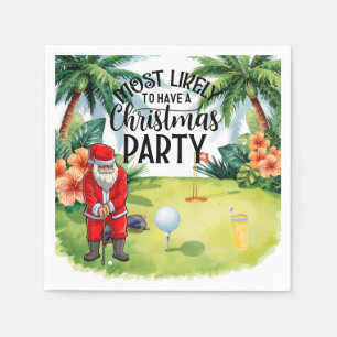 Golf Kerstmis Waarschijnlijk een kerstfeest te heb Servet