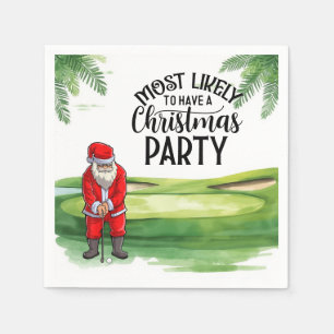 Golf Kerstmis Waarschijnlijk een kerstfeest te heb Servet