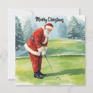 Golf Kerstmis Winter thema voor golfer op de baan Feestdagenkaart