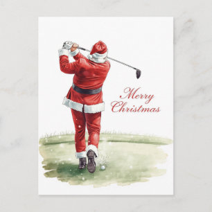 Golf Kerstmis Winter thema voor golfer op de baan Feestdagenkaart