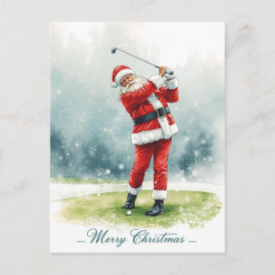 Golf Kerstmis Winter thema voor golfer op de baan Feestdagenkaart
