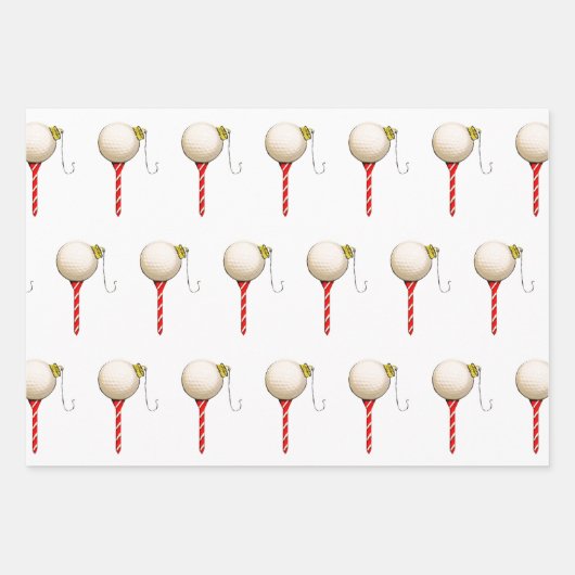 Golf-kerstpapier Inpakpapier Vel (Voorkant 2)
