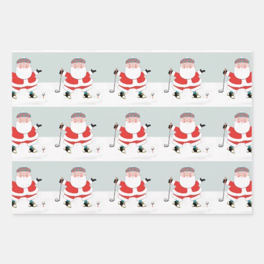 Golf-kerstpapier Inpakpapier Vel (Voorkant)