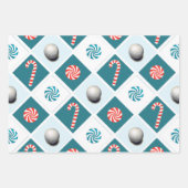 Golf-kerstpapier Inpakpapier Vel (Voorkant 3)