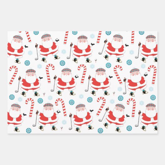 Golf-kerstpapier Inpakpapier Vel (Voorkant 2)