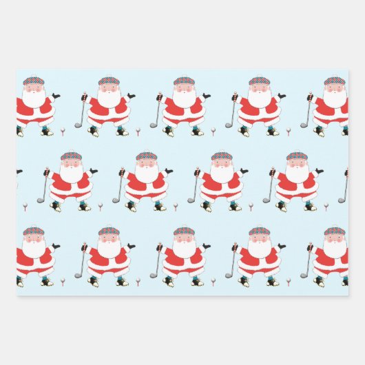 Golf-kerstpapier Inpakpapier Vel (Voorkant)