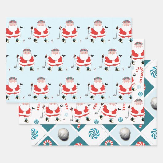 Golf-kerstpapier Inpakpapier Vel (Set)