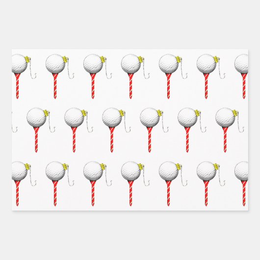 Golf-kerstpapier Inpakpapier Vel (Voorkant 2)