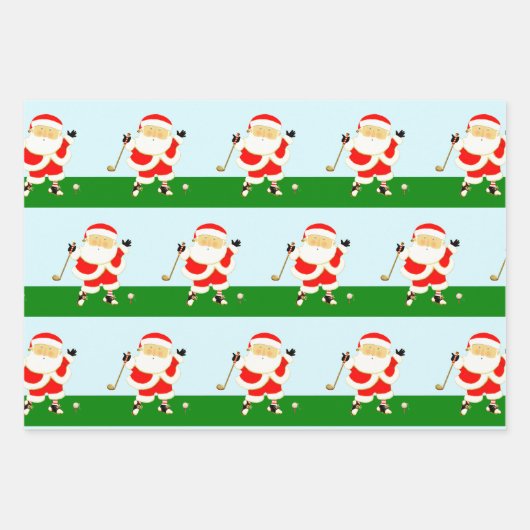 Golf-kerstpapier Inpakpapier Vel (Voorkant)
