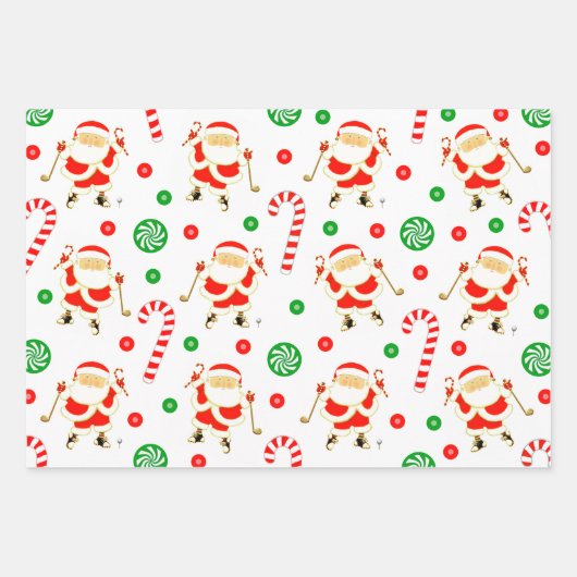 Golf-kerstpapier Inpakpapier Vel (Voorkant 2)