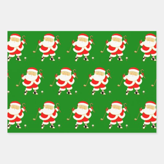 Golf-kerstpapier Inpakpapier Vel (Voorkant)