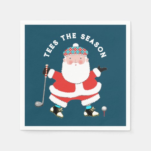 Golf-kerstpapier Napkins Servet (Voorkant)