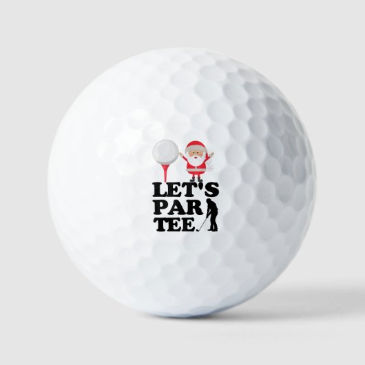 Golf-kerstpas T-shirt met kerstmangolfer Golfballen (Voorkant)