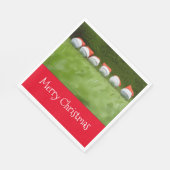 Golf Kerstservet met golfbal en Santa Hat Servet (Hoek)