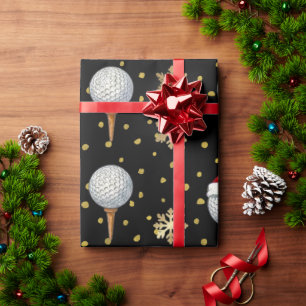 Golf Kerstthema Cadeaupapier