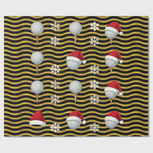 Golf Kerstthema Cadeaupapier