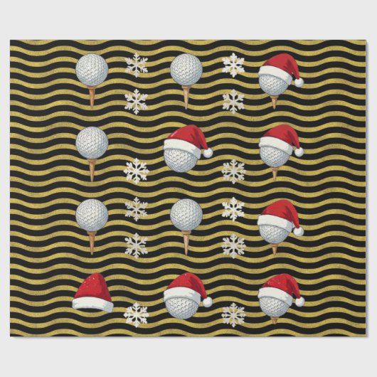 Golf Kerstthema  Cadeaupapier (Vlak)