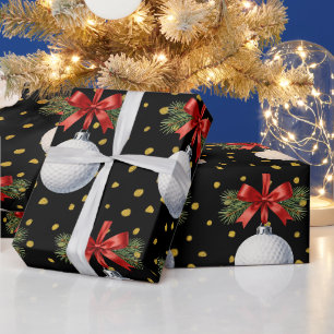 Golf Kerstthema Cadeaupapier