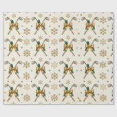 Golf Kerstthema Cadeaupapier (Vlak)