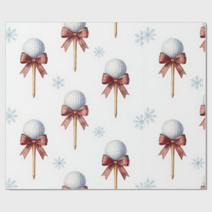 Golf Kerstthema Cadeaupapier