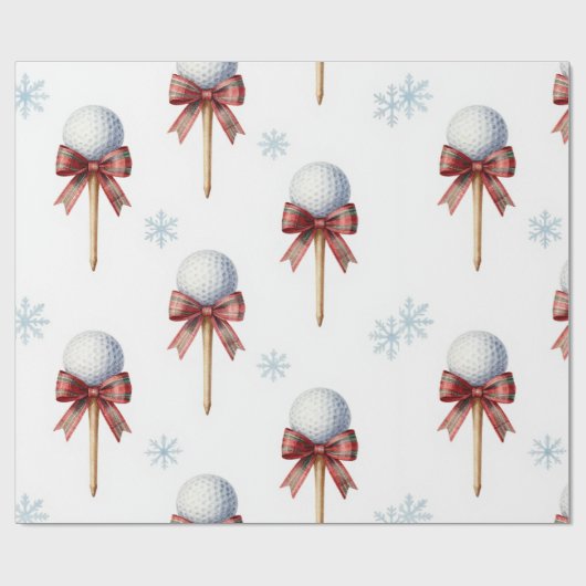 Golf Kerstthema Cadeaupapier (Vlak)
