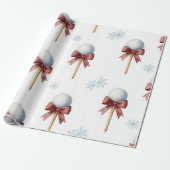 Golf Kerstthema Cadeaupapier (Uitgerold)