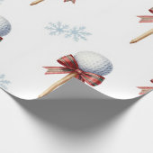 Golf Kerstthema Cadeaupapier (Hoek)