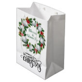 Golf Kerstthema met krans Medium Cadeauzakje (Voorkant Gekanteld)