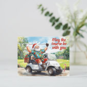 Golf Kerstthema met Sinterklaas Feestdagenkaart (Staand voorkant)