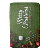 Golf Kerstthema op groen gras Badmat (Voorkant Verticaal)