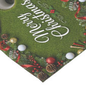 Golf Kerstthema op witte achtergrond Korte Tafelloper (Hoek)