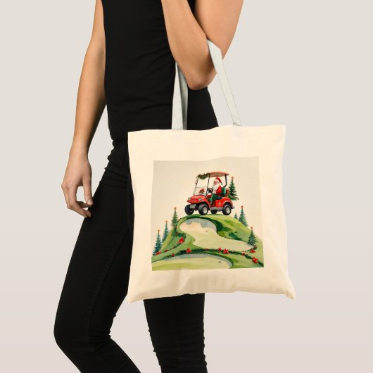 Golf Kerstthema Santa Claus rijkar Tote Bag (Voorkant (product))