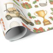 Golf Kerstthema voor Golf Vader Cadeaupapier (Rol Hoek)