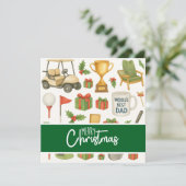 Golf Kerstthema voor Golf Vader Feestdagenkaart (Staand voorkant)