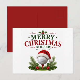 Golf Kerstthema voor golfer Briefkaart