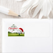 Golf Kerstthema voor golfer Etiket (Insitu)