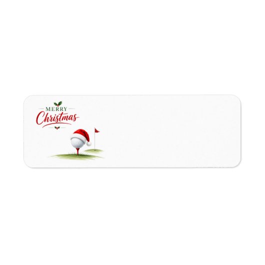 Golf Kerstthema voor golfer Etiket (Voorkant)