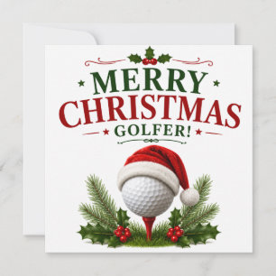 Golf Kerstthema voor golfer Feestdagenkaart