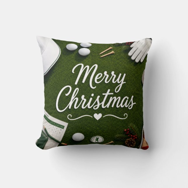 Golf Kerstthema voor golfer Kussen (Voorkant)
