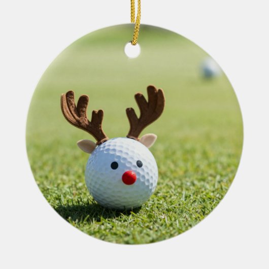 Golf Kerstthema voor Kerstmis Keramisch Ornament (Voorkant)