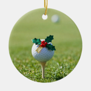Golf Kerstthema voor Kerstmis Keramisch Ornament