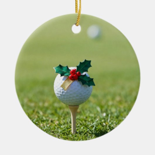 Golf Kerstthema voor Kerstmis Keramisch Ornament (Voorkant)