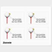 Golf kerstvakantie adreslabels rechthoekige sticker (Vel)